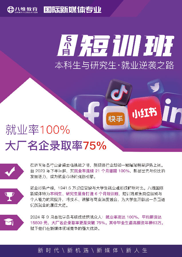 八維職業(yè)學(xué)校國際新媒體直播運(yùn)營管理實戰(zhàn)班招生
