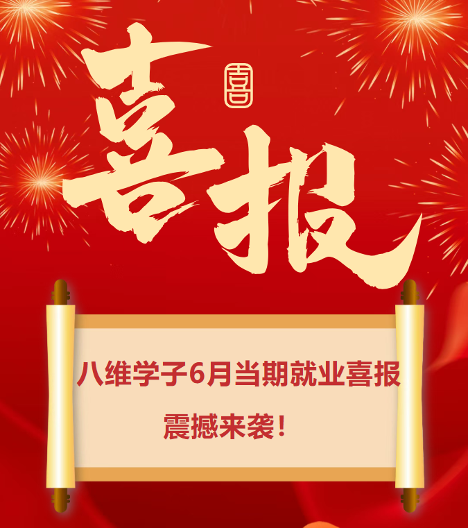 八維職業學校6月學子當期就業喜報震撼來襲